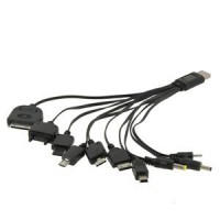 All in1 USB Multi-Carregador para Samsung/Nokia/Moto/LG telemóveis (preto)